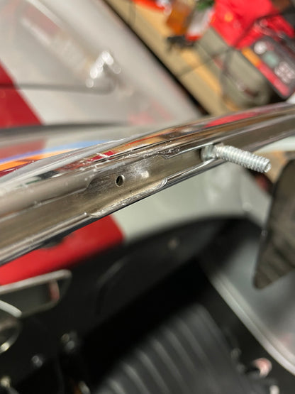 Windshield frame channel with wider center slot with t-slot screw. 